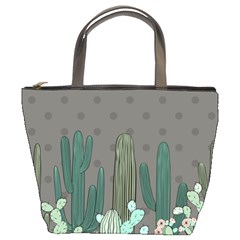 Cactus Plant Green Nature Cacti Bucket Bag by Mariart