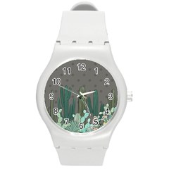 Cactus Plant Green Nature Cacti Round Plastic Sport Watch (m)