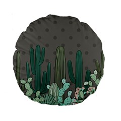 Cactus Plant Green Nature Cacti Standard 15  Premium Round Cushions