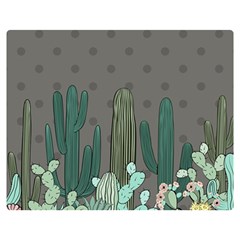 Cactus Plant Green Nature Cacti Double Sided Flano Blanket (medium) 