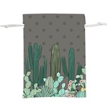 Cactus Plant Green Nature Cacti  Lightweight Drawstring Pouch (XL) Back