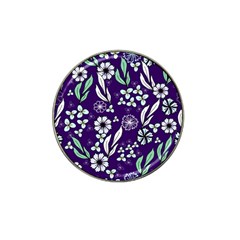 Floral Blue Pattern  Hat Clip Ball Marker by MintanArt