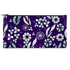 Floral Blue Pattern  Pencil Case by MintanArt