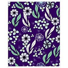 Floral Blue Pattern  Drawstring Bag (small) by MintanArt