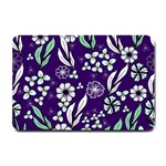 Floral blue pattern  Small Doormat  24 x16  Door Mat