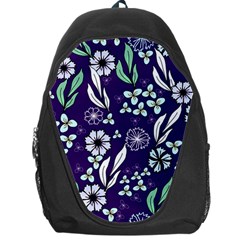 Floral Blue Pattern  Backpack Bag by MintanArt