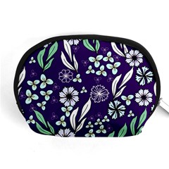 Floral Blue Pattern  Accessory Pouch (medium) by MintanArt