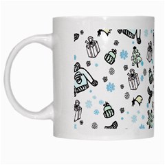 Winter Story Patern White Mugs by MintanArt