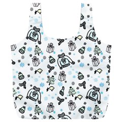 Winter Story Patern Full Print Recycle Bag (xxl) by MintanArt