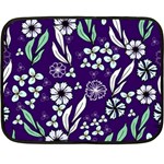 Floral blue pattern  Double Sided Fleece Blanket (Mini)  35 x27  Blanket Front