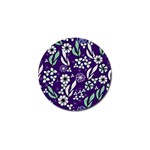 Floral blue pattern  Golf Ball Marker (4 pack) Front