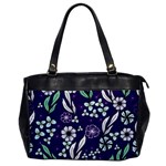 Floral blue pattern  Oversize Office Handbag Front