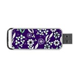 Floral blue pattern  Portable USB Flash (Two Sides) Front