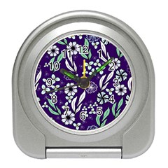 Floral Blue Pattern  Travel Alarm Clock by MintanArt