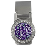 Floral blue pattern  Money Clips (CZ)  Front