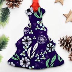 Floral Blue Pattern  Ornament (christmas Tree)  by MintanArt