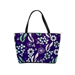 Floral blue pattern  Classic Shoulder Handbag Front