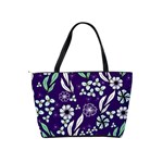 Floral blue pattern  Classic Shoulder Handbag Back