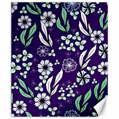 Floral Blue Pattern  Canvas 8  X 10  by MintanArt