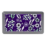 Floral blue pattern  Memory Card Reader (Mini) Front