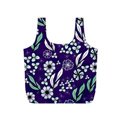 Floral Blue Pattern  Full Print Recycle Bag (s)