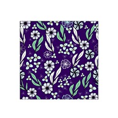 Floral Blue Pattern  Satin Bandana Scarf by MintanArt