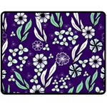 Floral blue pattern  Fleece Blanket (Medium)  60 x50  Blanket Front