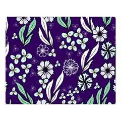 Floral Blue Pattern  Double Sided Flano Blanket (large)  by MintanArt