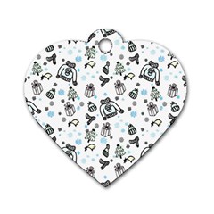 Winter Story Patern Dog Tag Heart (one Side) by MintanArt