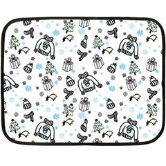 Winter Story Patern Double Sided Fleece Blanket (mini)  by MintanArt