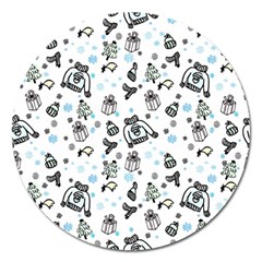 Winter Story Patern Magnet 5  (round) by MintanArt