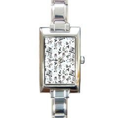 Winter Story Patern Rectangle Italian Charm Watch by MintanArt