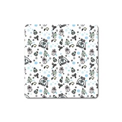 Winter Story Patern Square Magnet by MintanArt