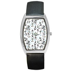 Winter Story Patern Barrel Style Metal Watch by MintanArt