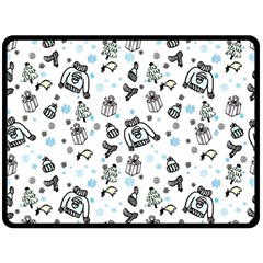 Winter Story Patern Double Sided Fleece Blanket (large)  by MintanArt