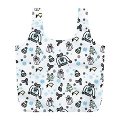 Winter Story Patern Full Print Recycle Bag (l) by MintanArt