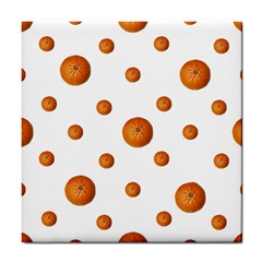 Tangerines Photo Motif Pattern Design Tile Coaster