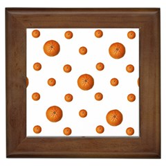 Tangerines Photo Motif Pattern Design Framed Tile