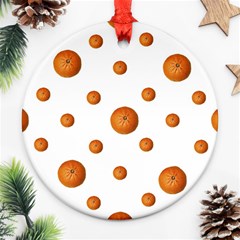 Tangerines Photo Motif Pattern Design Ornament (Round)