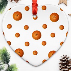 Tangerines Photo Motif Pattern Design Ornament (Heart)