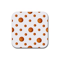 Tangerines Photo Motif Pattern Design Rubber Coaster (Square) 