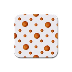 Tangerines Photo Motif Pattern Design Rubber Square Coaster (4 pack) 