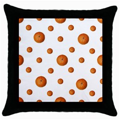 Tangerines Photo Motif Pattern Design Throw Pillow Case (Black)