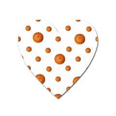 Tangerines Photo Motif Pattern Design Heart Magnet