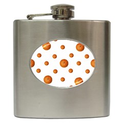 Tangerines Photo Motif Pattern Design Hip Flask (6 oz)