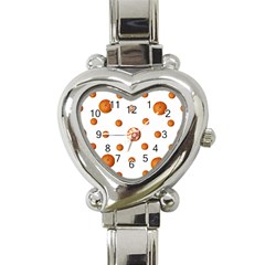 Tangerines Photo Motif Pattern Design Heart Italian Charm Watch