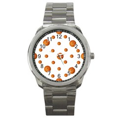 Tangerines Photo Motif Pattern Design Sport Metal Watch