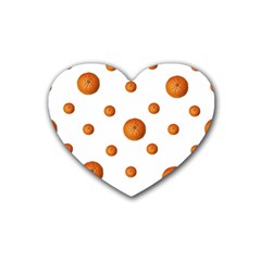 Tangerines Photo Motif Pattern Design Rubber Coaster (Heart) 