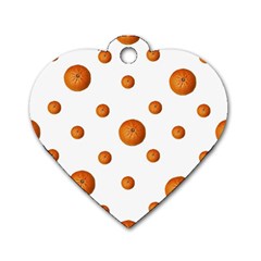 Tangerines Photo Motif Pattern Design Dog Tag Heart (One Side)