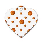 Tangerines Photo Motif Pattern Design Dog Tag Heart (Two Sides) Front